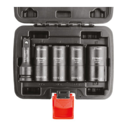 Kit bussole esagonali doppie con prolunga L.75 mm.