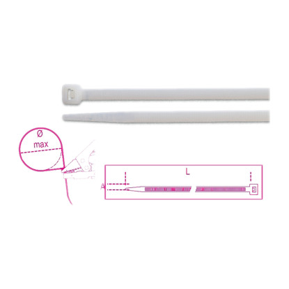 Fascetta in nylon neutra 3,6x300 100pz