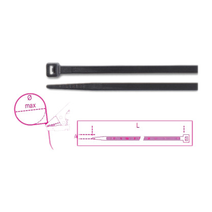 Fascetta in nylon nera 3,6x300 100pz