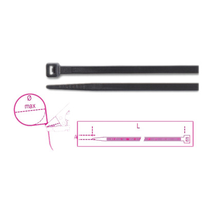 Fascetta in nylon colore nero 4,8x370 100PZ