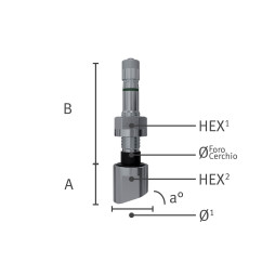 Valvola tubeless tpms autocarro per cerchi in acciaio 1312 Wonder